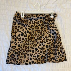 Satin cheetah skirt